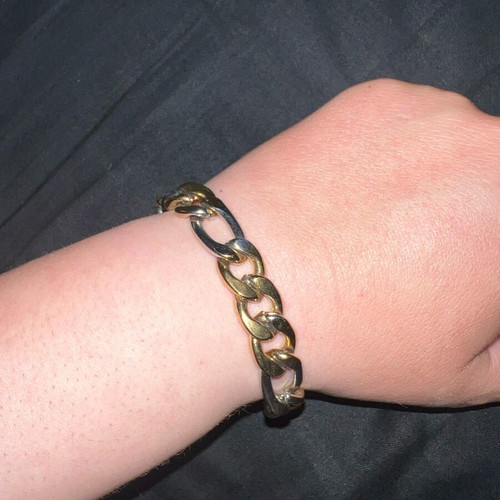 Double color bracelet like new, silver and gold steel
