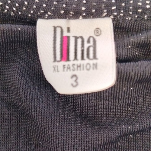Women's blouse with silver rhinestones and neck tie, like new, size XL