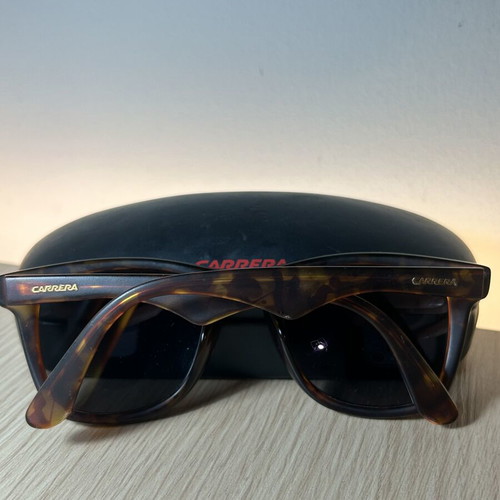 Carrera sunglasses with case and cleaning cloth, beige and brown