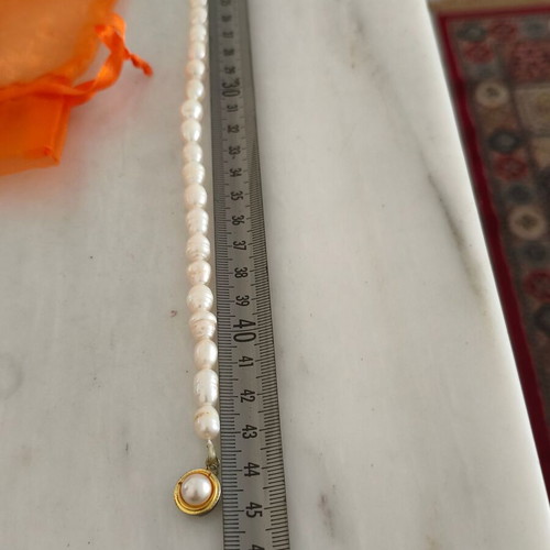 Pearl necklace like new, freshwater 5 mm, length 45 cm