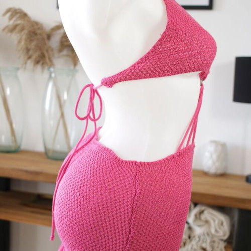 Pink Miami style beach dress new by A-Style