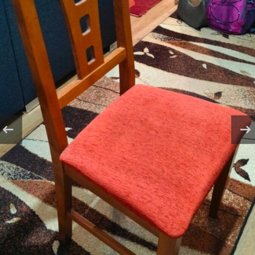 Dining set with extendable table 160x90 +50cm and 6 chairs like new