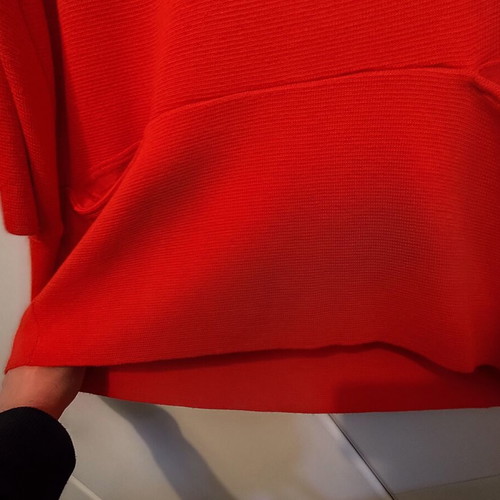 Sisley knitted dress like new with 30% wool, red orange, size M