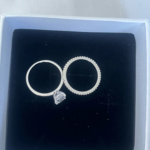 Silver ring set with zircon, new, size 55, 925 stamp