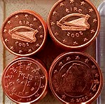  10 νομισματα  1 λεπτο + 10 νομισματα 2 λεπτων 2002 ιρλανδιας ακυκλοφορητα ... 10 νομισματα 1 λεπτο πορτογαλιας 2002  + 10 νομισματα 2 λεπτων 2000 βελγιου ολα ακυκλοφορητα !!!