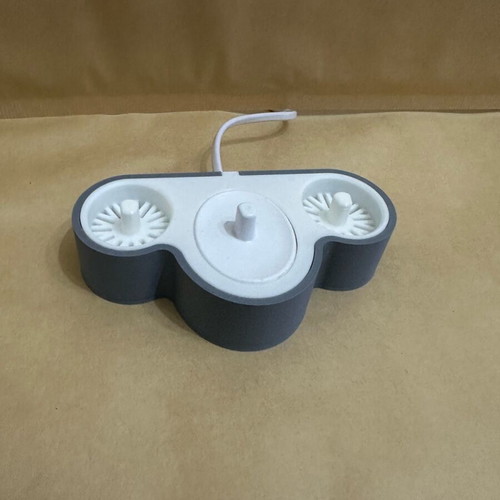 Organization stand for 2 Oral-B electric toothbrushes with charging slot and drainage 3D printed