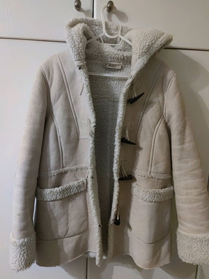 Suede jacket used, sugar color, size L/XL