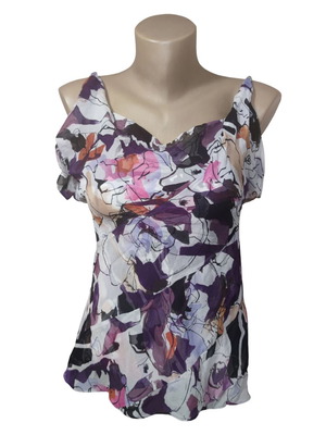 Diane von Furstenberg DVF silk floral top like new, size 2 (S)