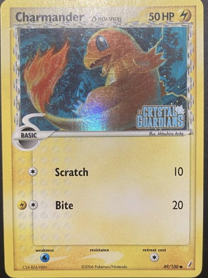 Charmander Crystal Guardians Pokemon card