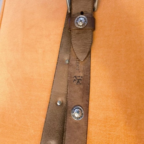 Handmade leather belt like new, brown, 100cm length