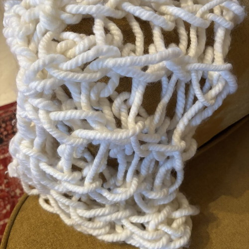 Handmade white knitted scarf new