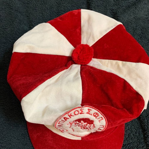 Olympiakos vintage 80s cap used, velvet material