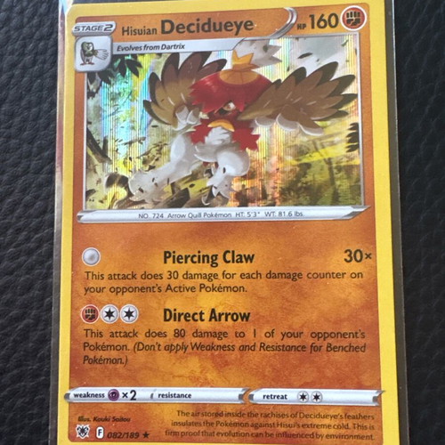 Pokémon TCG Hisuian Decidueye Sword & Shield Astral Radiance 082/189 new