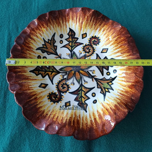 Decorative plate from French ceramic like new, hand-painted