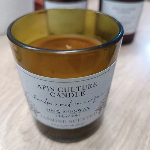 Beeswax Candle with Organic Jasmine Oil 140g new