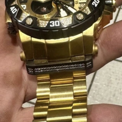 Invicta speciality diamond watch new, gold color, waterproof