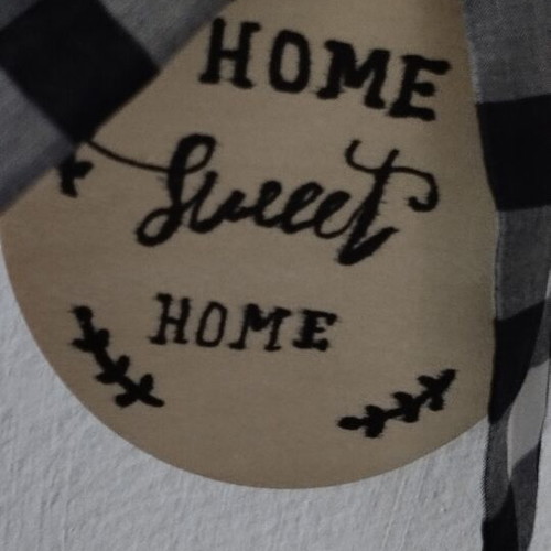 Handmade Home Sweet Home wooden and burlap decoration