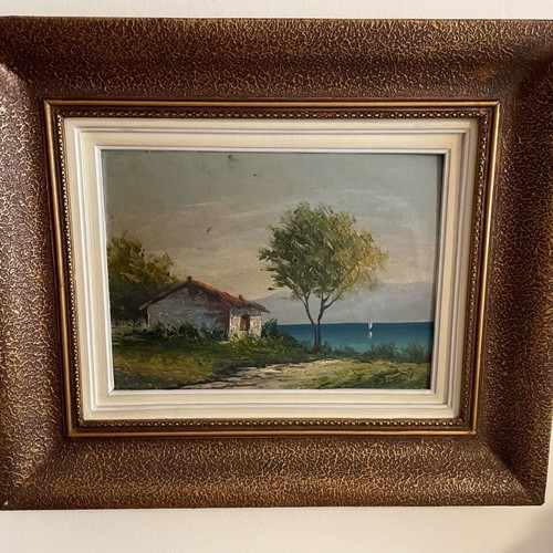 Painting like new, 50x42 cm, outdoor scene