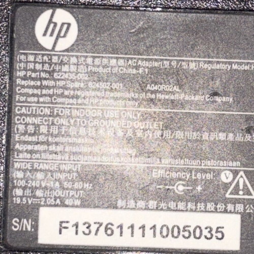 Laptop charger HP 40W 19.5V used