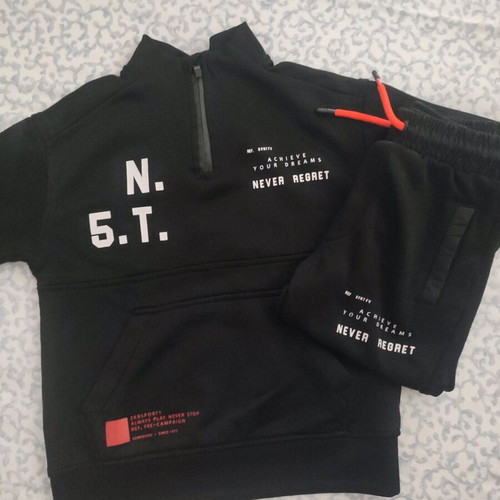 Zara kids tracksuit used, 6 years, 116cm, black with white and orange details