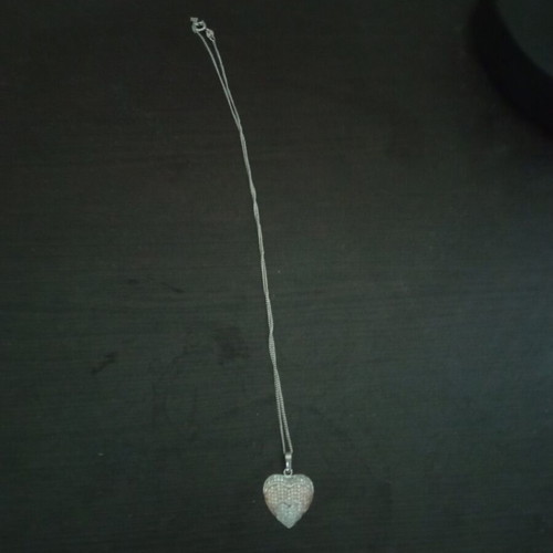 Necklace in heart shape silver color