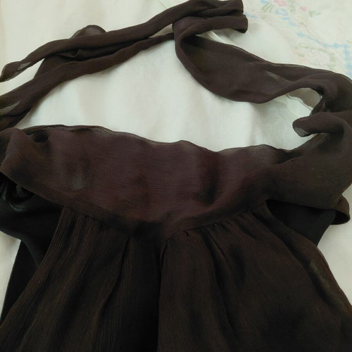 Zara silk summer dress brown large like new