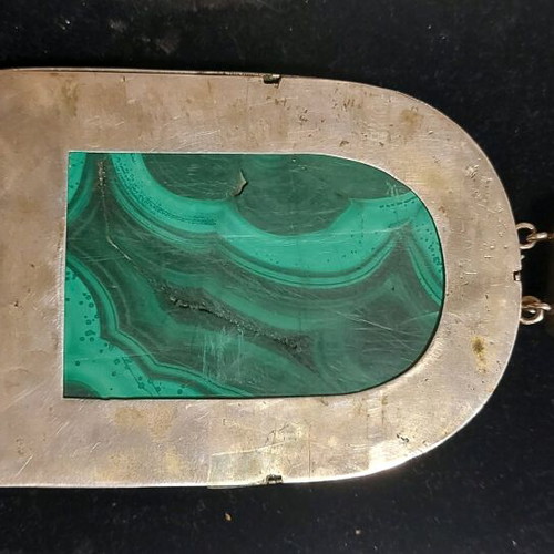 Clerical medallion pendant used with silver and malachite
