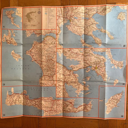 Vintage Map of Greece used, French language