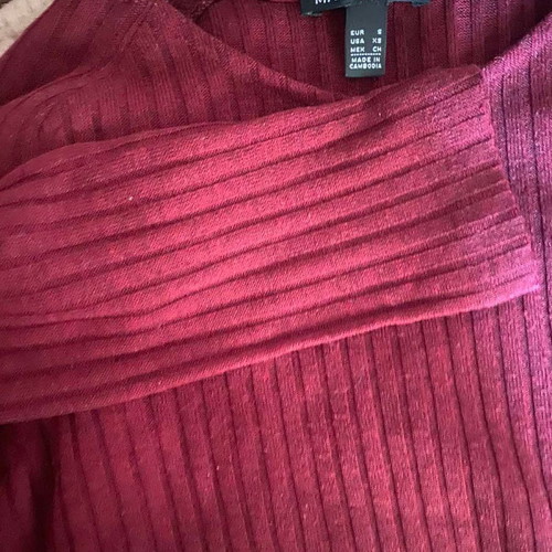 Bordeaux rib dress used, straight cut, size S