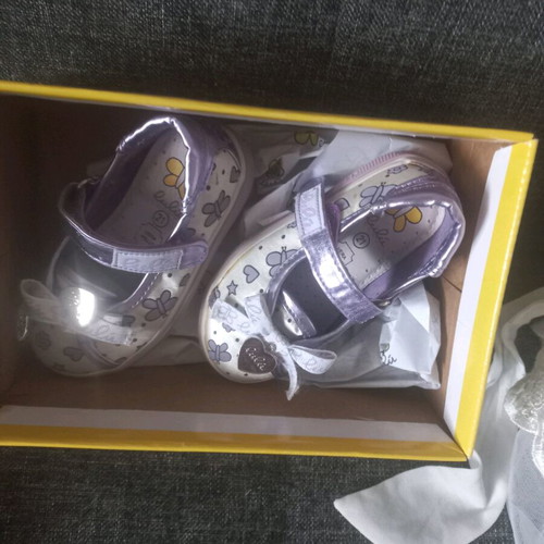 Lulu leather shoes size 21 purple with silver charms new