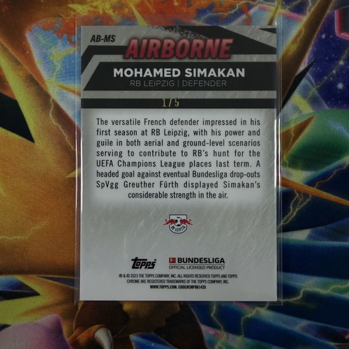 Mohamed Simakan Numbered 1/5 Airborne Topps Chrome Bundesliga RB Leipzig card
