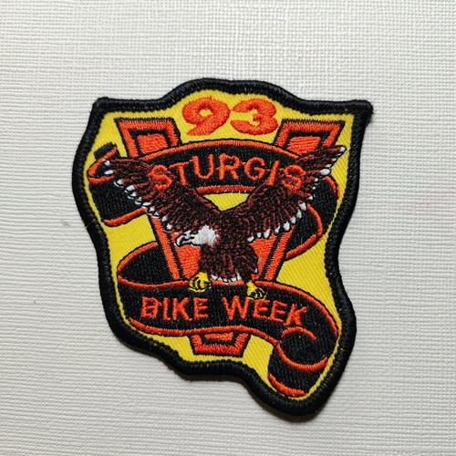 Sturgis 1993 embroidered patch used, Harley Davidson bikers