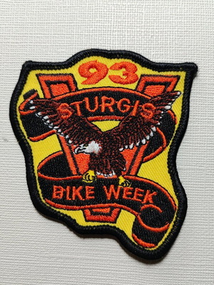 Sturgis 1993 embroidered patch used, Harley Davidson bikers