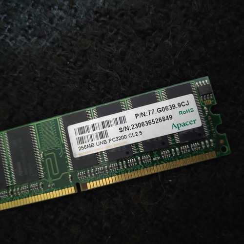 Apacer 256MB DDR PC3200 CL2.5 RAM memory like new