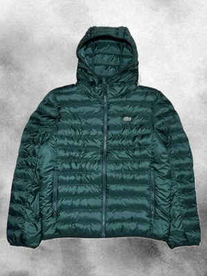 Lacoste Puffer Jacket green brand new with hood