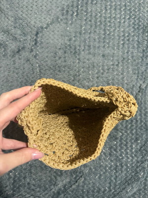 Knitted handmade shoulder bag new, brown