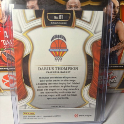 2025-26 Select EuroLeague Red Prizm #81 Darius Thompson Card like new