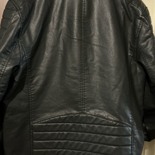 Biker jacket men synthetic leather Mavi like new, size L, black