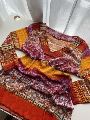 Betty Barclay semi-transparent blouse multicolor one size new