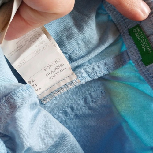 Benetton spring pants for 12-month-old boy new, light blue