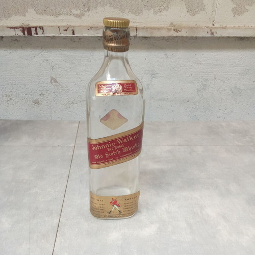Johnny Walker whisky bottle used, collectible from 1960s