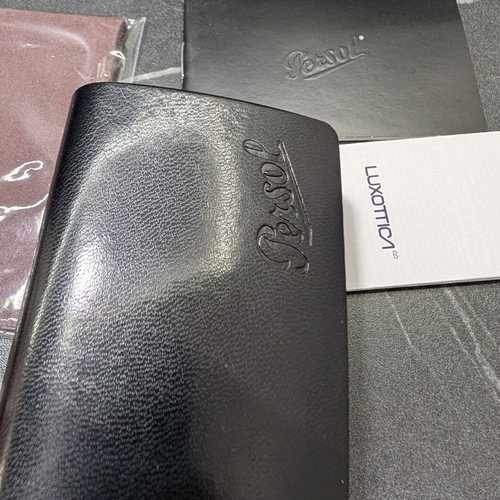 Persol sunglasses case new black with card and box