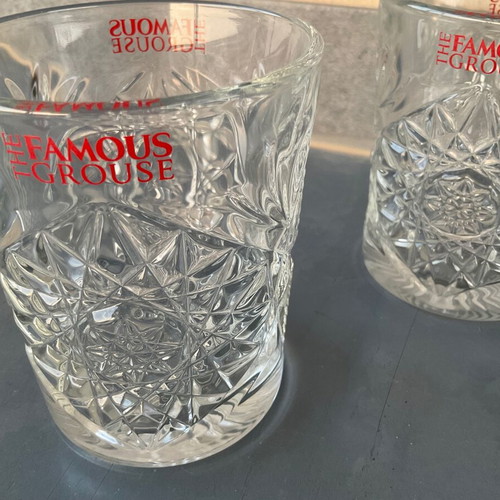 Famous Grouse set of two collectible whisky glasses new