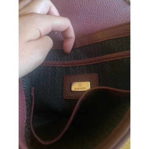 Aigner leather crossbody bag, burgundy