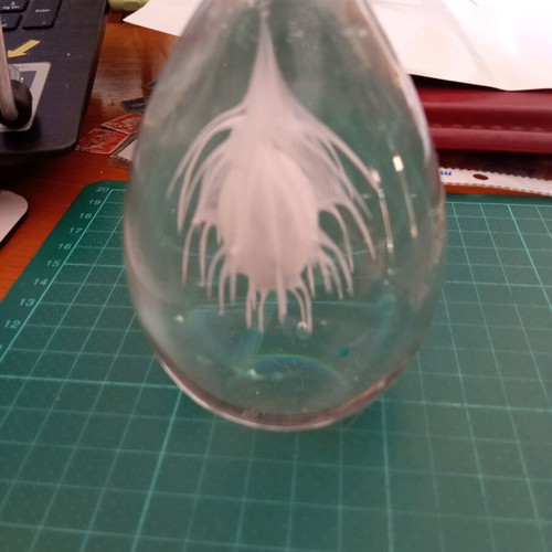 Glass paperweight like new with jellyfish design