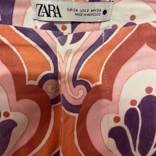 Zara high-waisted chino pants like new, multicolor pink-purple