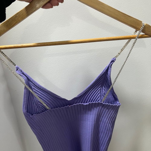Rib tops new with strass straps, size M