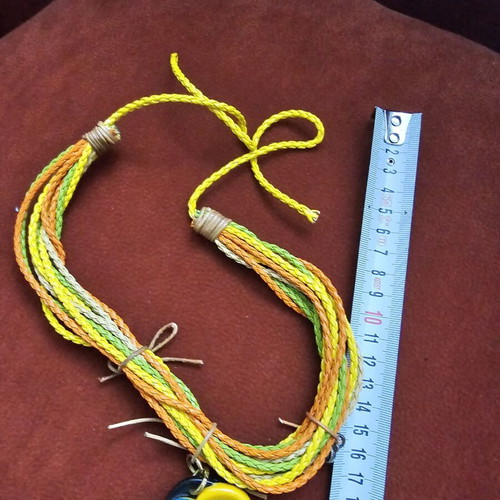 Choker boho handmade, like new, leather straps, waterproof clay