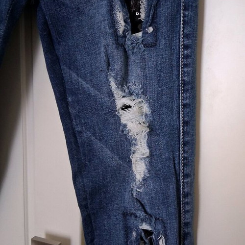Jeans Small with black sequins and rhinestones, like new