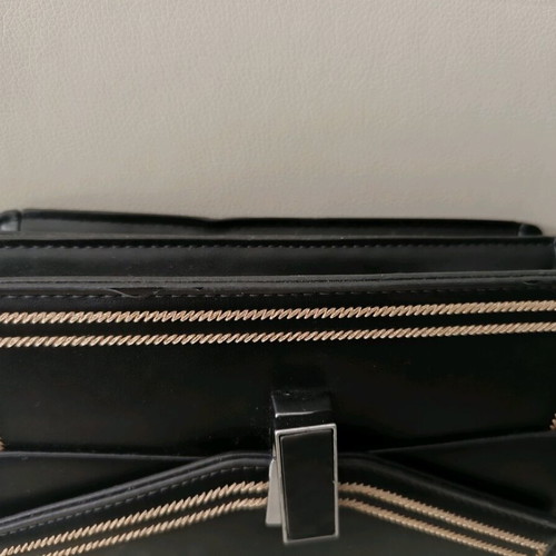 Handbag used, black with gold details